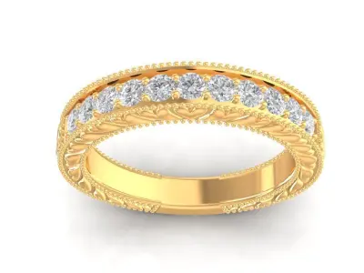 Diamond Eternity Gold Ring for Women 872 3D print model