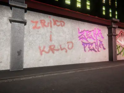 Graffiti Unity pack Low-poly 3D model