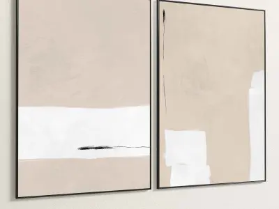 Plaster Two Photo Frame 187 Low-poly 3D model