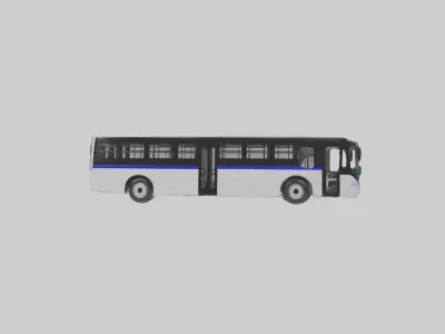 Articulated Bus Model 1 Low-poly 3D model