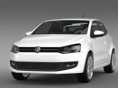 Volkswagen Polo 3d 2009-2013 3D model