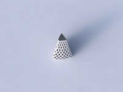 Vase puffy tipped triangle with checker grid lattice 3D print model