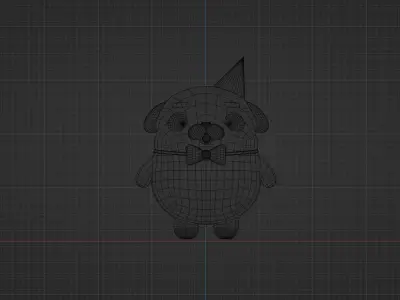 Cute Dog 3D model for game printing etc Low-poly 3D model