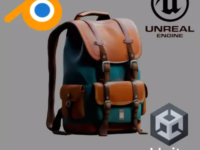 Stylized Backpack BP17 Low-poly 3D model
