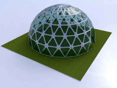 Triangulated 3D dome geodesic dome like structure 3D model