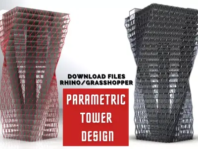 Parametric Tower Design in Grasshopper Rhino 3d model Download 3D model
