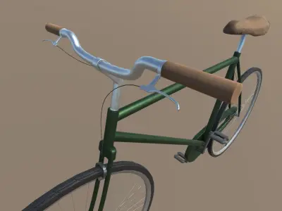 Vintage bicycle Low-poly 3D model