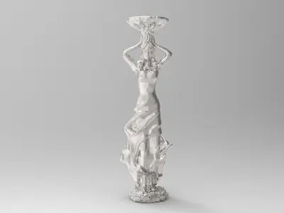 Elegant Standing Woman Candlestick Holder 3D print model