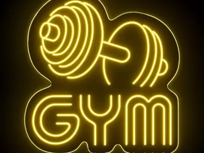 GYM Neon Sign 3D model