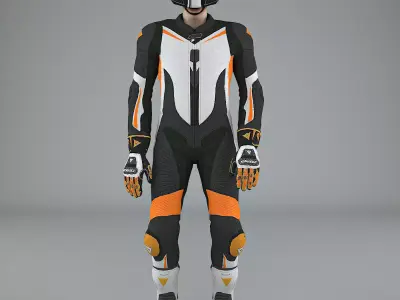 Motorcycle Rider Rigged 3D model