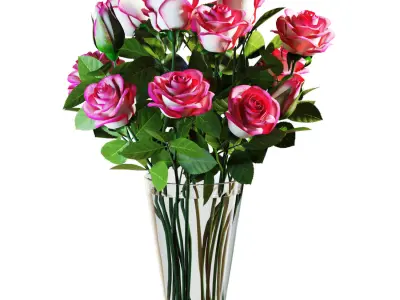 Flower Set 06 - Pink Roses Bouquet 3D model