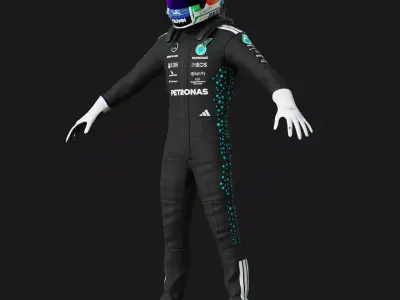 F1 Mercedes Race Suit 2025 3D model