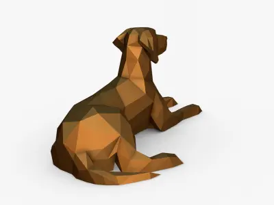Vizsla lying down 3D print model