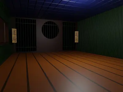Kung-Fu Hall Low-poly 3D model