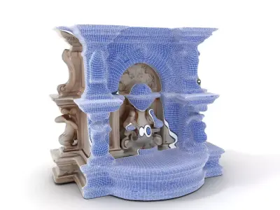 Ornate Marble Fountain model pack Low-poly 3D model