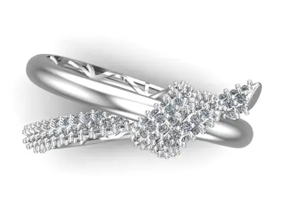 Gold Diamonds Knot Ring 3D print model