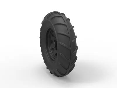 Front wheel from Mud dragster 3D print model