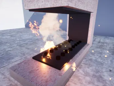 Fire Place 3d Free 3D model