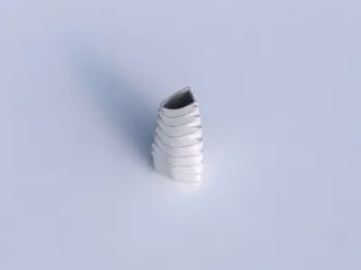 Vase curved tipping triangle 2 with horizontal dents and twis... 3D print model