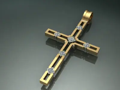 Cross with stones Printing Model  3D print model 3D print model