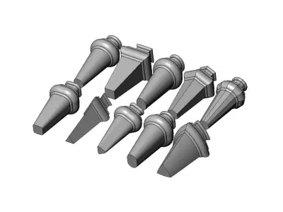 Nightstand chest table bun foot collection 3D print model