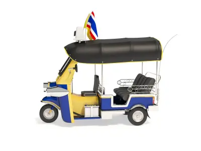Tuk-Tuk Motor-tricycle in Thailand 3D model
