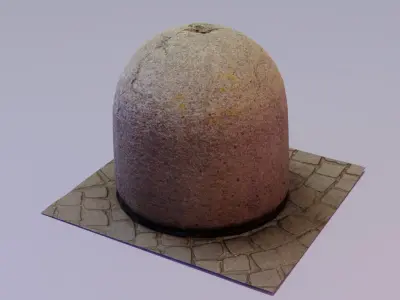 Ultra-realistic concrete road bollards  Low-poly 3D model