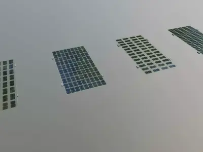 Bifacial Solar Glass Panel 1950x990x10mm 3D model