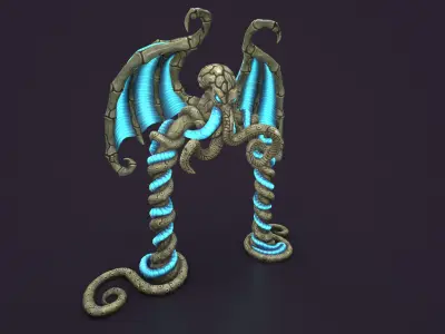 Ancient portal arch stone Low-poly 3D model