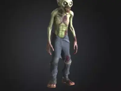 Zombie 3D Model Realistic Horror Sculpture Free 3D print model