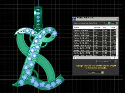 LUXURY ALPHABET L PENDAANT 3D PRINTABLE MODEL 3D print model