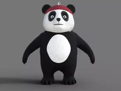 3D Lowpoly Cute Panda 3D model