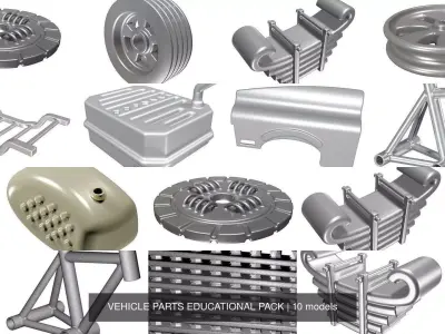 VEHICLE PARTS EDUCATIONAL PACK 3D Model Collection