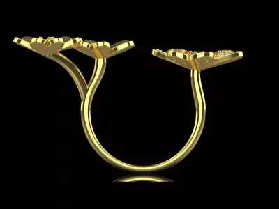 Luxury Yellow Gold Jewelry Ring with Flower Design jr00219 3D print model