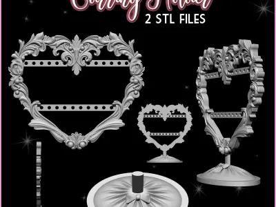 Baroque Earring Holder Jewelry Organizer 3D print model
