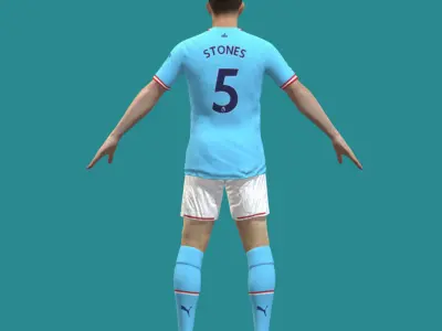 T-Pose Rigged John Stones Manchester City 3D model