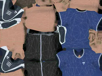 pushup forward raise Exercise Man Animation Low-poly 3D model