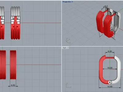 Wavy earring model  864 3D print model