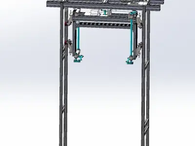 Plastic box stacking conveyor 3D model