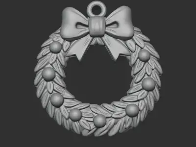 HOLIDAY WREATH WITH BOW 3D print model