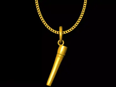 Microphone pendant charms - one inch pendant 3D print model
