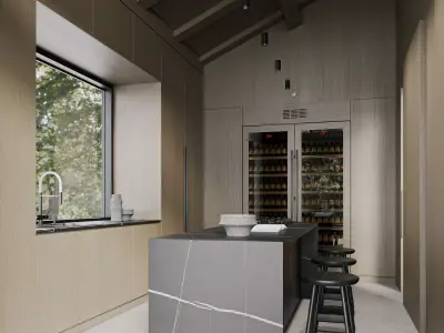 Livingroom and Kitchen 3D model