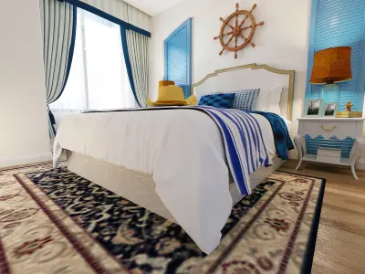 Mediterranean bedroom kids room 3D model