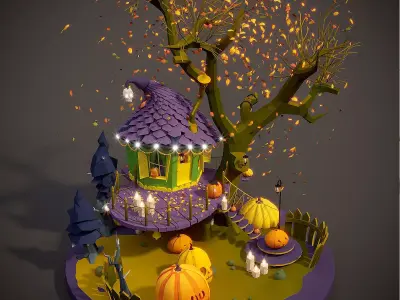 Halloween Low-poly 3D model