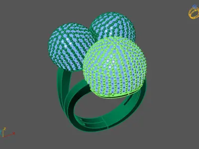 STL 3DM Print Ready Women Diamond Ring Lightweight Printable  3D print model 164