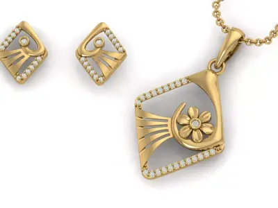 Pendant Necklace 3D print model 12