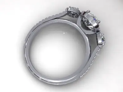 Three Stone Wedding Ring 3D print model purchase