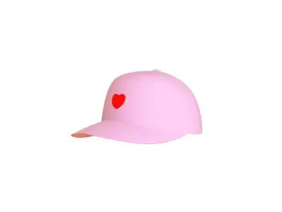 Low-Poly Pink Heart Hat Low-poly 3D model
