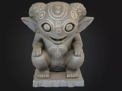 Tribal Guardian Idol Low-poly 3D model