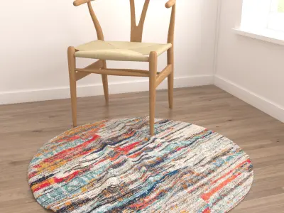 Round Rug Set 141 3D model